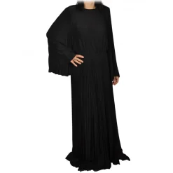 Elisabetta Franchi - Pleated Lurex Fabric Dress - Black - Dress - Made in Italy - Luxury Exclusive Collection - Avvenice