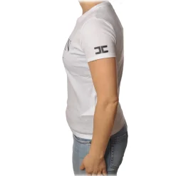 Elisabetta Franchi - Round Neck T-Shirt Made in Italy - White - T-Shirt - Made in Italy - Luxury Exclusive Collection - Avvenice
