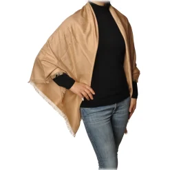 Elisabetta Franchi - Scarf in Logoed Pattern - Beige - Scarf - Made in Italy - Luxury Exclusive Collection - Avvenice