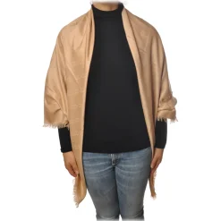 Elisabetta Franchi - Scarf in Logoed Pattern - Beige - Scarf - Made in Italy - Luxury Exclusive Collection - Avvenice
