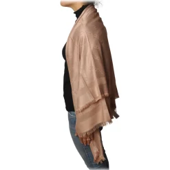 Elisabetta Franchi - Scarf in Logoed Pattern - Mauve - Scarf - Made in Italy - Luxury Exclusive Collection - Avvenice