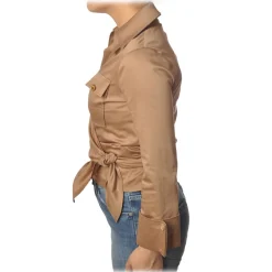 Elisabetta Franchi - Screwed Model Shirt - Dove Gray - Shirt - Made in Italy - Luxury Exclusive Collection - Avvenice