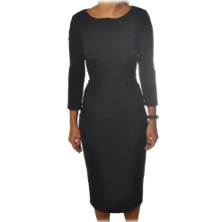 Elisabetta Franchi - Sheath Dress 3/4 Sleeve - Black - Dress - Made in Italy - Luxury Exclusive Collection - Avvenice