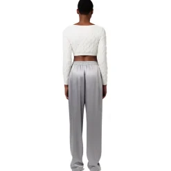 Elisabetta Franchi - Shiny Crepe Jogger Trousers - Grey - Trousers - Made in Italy - Luxury Exclusive Collection - Avvenice