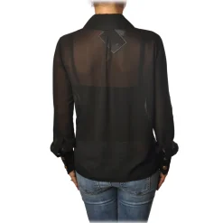 Elisabetta Franchi - Shirt with Long Sleeve - Black - Shirt - Made in Italy - Luxury Exclusive Collection - Avvenice