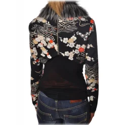 Elisabetta Franchi - Shirt with Removable Faux Fur Collar - Black - Shirt - Made in Italy - Luxury Exclusive Collection - Avvenice