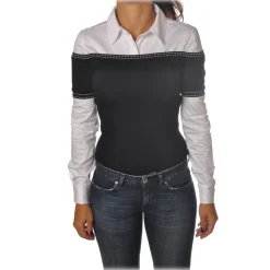 Elisabetta Franchi - Shirt Body - Black White - Shirt - Made in Italy - Luxury Exclusive Collection - Avvenice