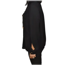 Elisabetta Franchi - Shirt with Gold Details Pockets - Black - Shirt - Made in Italy - Luxury Exclusive Collection - Avvenice