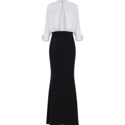Elisabetta Franchi - Shirt and Mermaid Skirt Dress - White/Black - Dress - Made in Italy - Luxury Exclusive Collection - Avvenice