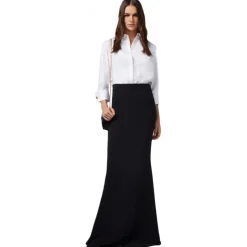 Elisabetta Franchi - Shirt and Mermaid Skirt Dress - White/Black - Dress - Made in Italy - Luxury Exclusive Collection - Avvenice