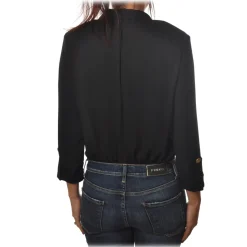 Elisabetta Franchi - Shirt with 3/4 Sleeve - Black - Shirt - Made in Italy - Luxury Exclusive Collection - Avvenice