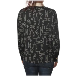 Elisabetta Franchi - Shirt with Long Sleeve - Black - Shirt - Made in Italy - Luxury Exclusive Collection - Avvenice