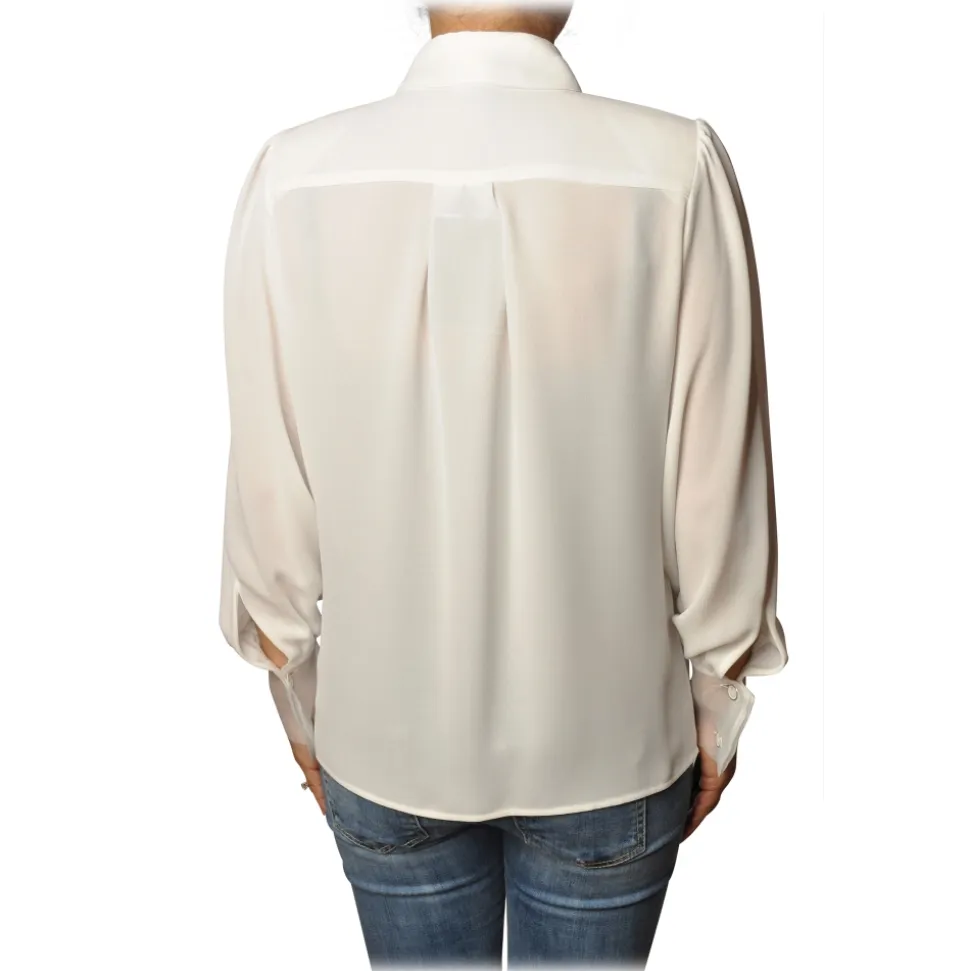 Elisabetta Franchi - Shirt with Long Sleeve - White - Shirt - Made in Italy - Luxury Exclusive Collection - Avvenice