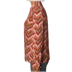 Elisabetta Franchi - Shirt in Geometric Pattern - Red/Pink - Shirt - Made in Italy - Luxury Exclusive Collection - Avvenice