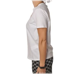 Elisabetta Franchi - Short Sleeve T-Shirt with Detail - White - T-Shirt - Made in Italy - Luxury Exclusive Collection - Avvenice