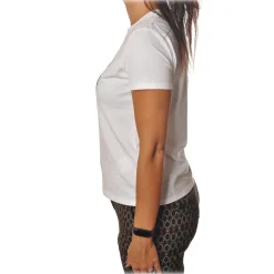 Elisabetta Franchi - Short Sleeve Round Neck T-Shirt - Chalk - T-Shirt - Made in Italy - Luxury Exclusive Collection - Avvenice