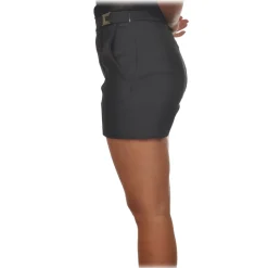 Elisabetta Franchi - Shorts with Metallic Details - Black - Trousers - Made in Italy - Luxury Exclusive Collection - Avvenice