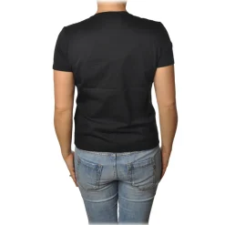 Elisabetta Franchi - Short Sleeve Round Neck T-Shirt Logo - Black - T-Shirt - Made in Italy - Luxury Exclusive Collection - Avvenice