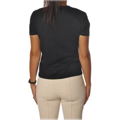 Elisabetta Franchi - Short Sleeve Round Neck T-Shirt - Black - T-Shirt - Made in Italy - Luxury Exclusive Collection - Avvenice