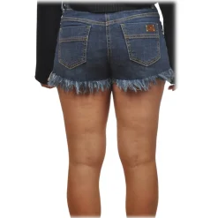 Elisabetta Franchi - Shorts with Gold Chain Detail - Blue - Trousers - Made in Italy - Luxury Exclusive Collection - Avvenice