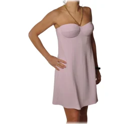 Elisabetta Franchi - Short Dress with Neck Detail - Lillac - Dress - Made in Italy - Luxury Exclusive Collection - Avvenice