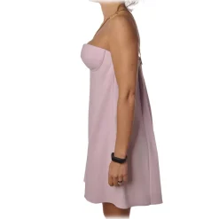 Elisabetta Franchi - Short Dress with Neck Detail - Lillac - Dress - Made in Italy - Luxury Exclusive Collection - Avvenice