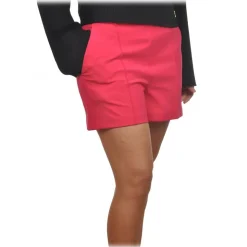 Elisabetta Franchi - Shorts in Technical Fabric - Fuchsia - Trousers - Made in Italy - Luxury Exclusive Collection - Avvenice