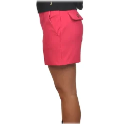 Elisabetta Franchi - Shorts in Technical Fabric - Fuchsia - Trousers - Made in Italy - Luxury Exclusive Collection - Avvenice