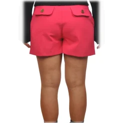Elisabetta Franchi - Shorts in Technical Fabric - Fuchsia - Trousers - Made in Italy - Luxury Exclusive Collection - Avvenice