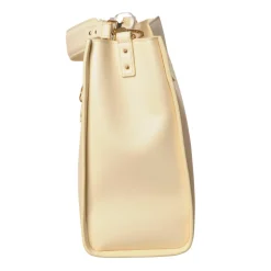 Elisabetta Franchi - Shoulder Bag in Eco-Leather with Gold Logo - Butter - Bag - Made in Italy - Luxury Exclusive Collection - Avvenice