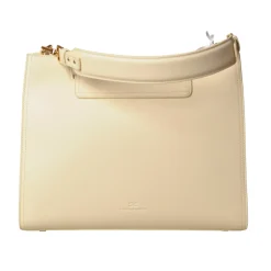 Elisabetta Franchi - Shoulder Bag in Eco-Leather with Gold Logo - Butter - Bag - Made in Italy - Luxury Exclusive Collection - Avvenice
