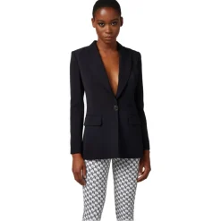 Elisabetta Franchi - Single-Breasted Screwed Jacket - Black - Jacket - Made in Italy - Luxury Exclusive Collection - Avvenice