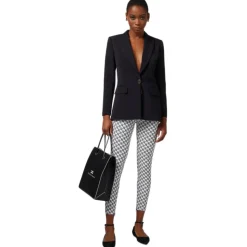 Elisabetta Franchi - Single-Breasted Screwed Jacket - Black - Jacket - Made in Italy - Luxury Exclusive Collection - Avvenice