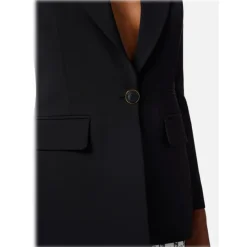 Elisabetta Franchi - Single-Breasted Screwed Jacket - Black - Jacket - Made in Italy - Luxury Exclusive Collection - Avvenice