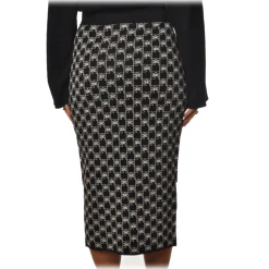 Elisabetta Franchi - Skirt with Elastic Waistband - Black - Trousers - Made in Italy - Luxury Exclusive Collection - Avvenice
