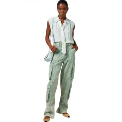 Elisabetta Franchi - Sleeveless Blouse with Tie - Aqua Green - Shirt - Made in Italy - Luxury Exclusive Collection - Avvenice