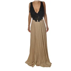 Elisabetta Franchi - Sleeveless Dress with Side Slit - Black - Dress - Made in Italy - Luxury Exclusive Collection - Avvenice