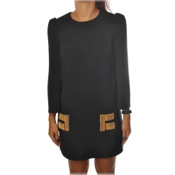 Elisabetta Franchi - Soft Sheath Dress - Black - Dress - Made in Italy - Luxury Exclusive Collection - Avvenice
