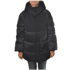 Elisabetta Franchi - Stitched Fabric Down Jacket - Black - Jacket - Made in Italy - Luxury Exclusive Collection - Avvenice