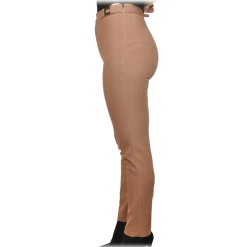 Elisabetta Franchi - Straight Trousers in Technical Fabric - Beige - Trousers - Made in Italy - Luxury Exclusive Collection - Avvenice