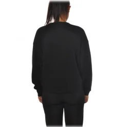 Elisabetta Franchi - Sweatshirt with Rubberized Logo - Black - Sweatshirt - Made in Italy - Luxury Exclusive Collection - Avvenice