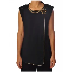 Elisabetta Franchi - Top with Star Necklace Detail - Black - Top - Made in Italy - Luxury Exclusive Collection - Avvenice