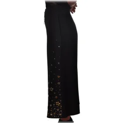 Elisabetta Franchi - Trousers with Star Applications - Black - Trousers - Made in Italy - Luxury Exclusive Collection - Avvenice
