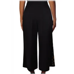 Elisabetta Franchi - Trousers with Star Applications - Black - Trousers - Made in Italy - Luxury Exclusive Collection - Avvenice