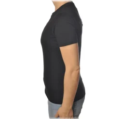 Elisabetta Franchi - T-Shirt with Perforated Metallic Logo - Black - T-Shirt - Made in Italy - Luxury Exclusive Collection - Avvenice