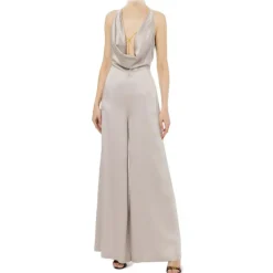 Elisabetta Franchi - Wide Leg One Piece Jumpsuit - Grey - Dress - Made in Italy - Luxury Exclusive Collection - Avvenice