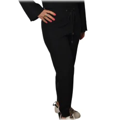 Elisabetta Franchi - Wide Legs Sporty Trousers - Blue - Trousers - Made in Italy - Luxury Exclusive Collection - Avvenice