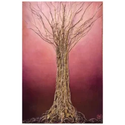 Eliza Oynus - Purple Tree - Installation - Silk - Linen - Gold - Avvenice