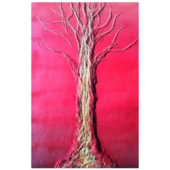 Eliza Oynus - Red Passion Tree - Installation - Silk - Linen - Gold - Avvenice