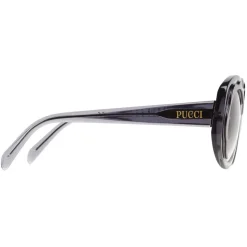 Emilio Pucci - Black Wavy Motif Round  Sunglasses - Black - Sunglasses - Emilio Pucci Eyewear - Avvenice